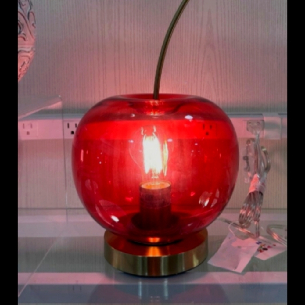 New Cherry  Lamp with Gold Base